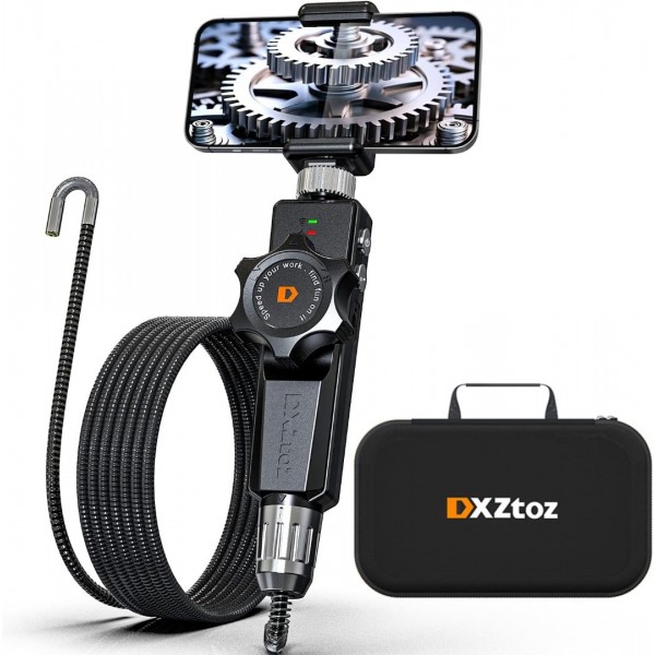 Wireless Two-Way Articulating Borescope, DXZtoz Wireless Endoscope Camera with 6.5mm Tiny Articulation Snake Camera