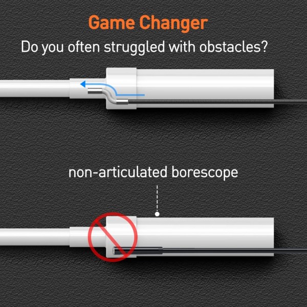 10FT Articulating Borescope, DXZtoz 4.3'' Industrial Endoscope with Light, 8.5mm Slim Probe 